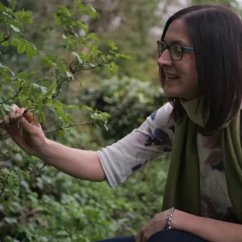 Cath connecting with nature through foraging